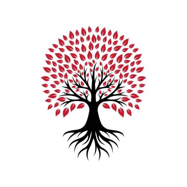 Ağaç logosu resim tasarımı illüstrasyonu