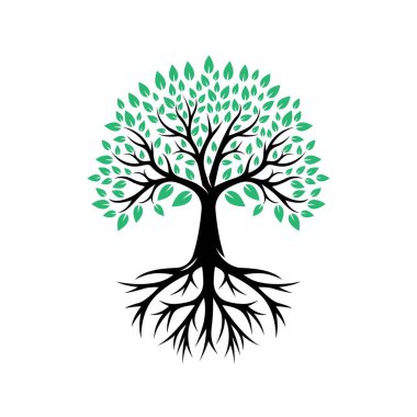 Ağaç logosu resim tasarımı illüstrasyonu