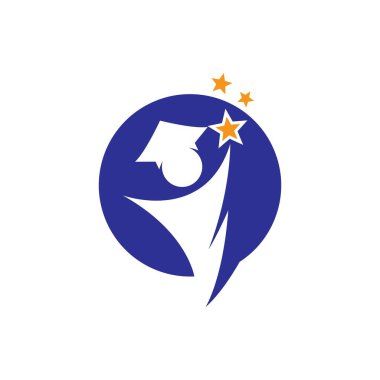 Eğitim logosu tasarımı vektör çizimi