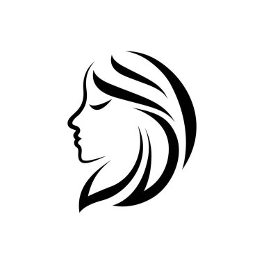 Güzellik saçı ve kuaför logosu resim tasarımı