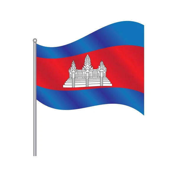 Графический Дизайн Флага Камбоджи Стоковая Иллюстрация