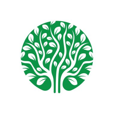 Ağaç logosu resim tasarımı illüstrasyonu