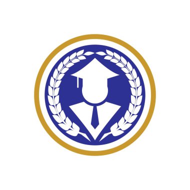 Eğitim logosu tasarımı vektör çizimi