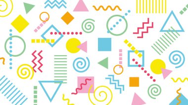 geniş arkaplan geometrik desen grafikleri - renkli beyaz arkaplan -