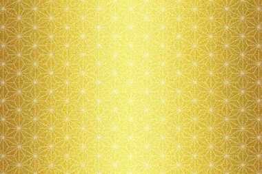 Beyaz kenevir yaprağı desenli altın katlı arka plan (antik altın) dikey çizgilerin derecelendirilmesi