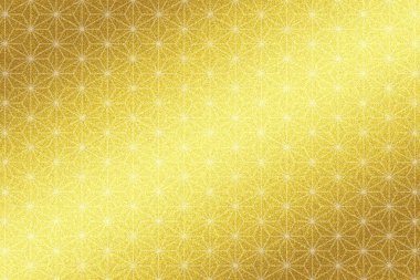 Kenevir yaprağı desenli altın katlama arka planı (antika altın) köşegen ayrımı