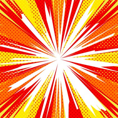 Yaz için Amerikan Comic Style Arkaplanı - Kare versiyonu -