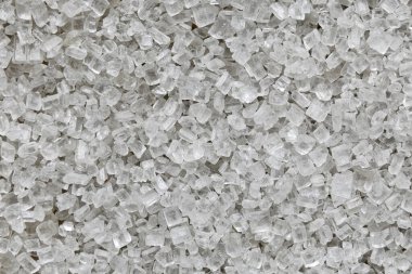 Tuz Kristali Makro Doku. Soyut Beyaz Kristal Şablon. Makro 'da Beyaz Şeker Kristalleri