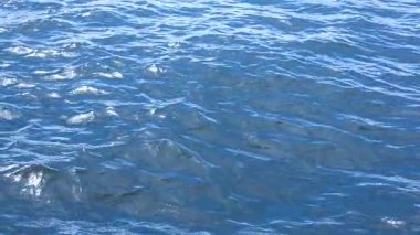 Yavaş Çekimde Okyanus Yüzeyi Dalgalanmaları 'nın yakın çekimi. Güneşli bir günde Yavaş Hareketli Okyanus Dalgaları