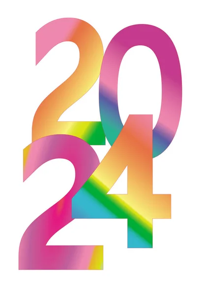 Holografik tasarım efekti boya akrilik el çizimi yazması 2024 soyut sanat arkaplan sembolü modern tarz parlak asit pastel renkler beyaz zemin üzerindeki sanat unsurunu kırpıyor 