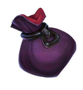 Elle çizilmiş gündelik para ikonu menekşe çanta gerçekçi oyun grafikleri karikatür stili çanta objeler farklı renk seçenekleri kitap parçası sanat tasarımı sihirbazlık dükkânı dekorları orta çağ cadı teması