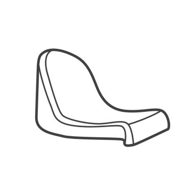 İzleyicinin doğrusal vektör simgesi duruyor. Sanat tarzında basit siyah-beyaz çizimler. Spor, tenis etkinlikleri ve seyircilerle ilgili tasarımlar için harika..