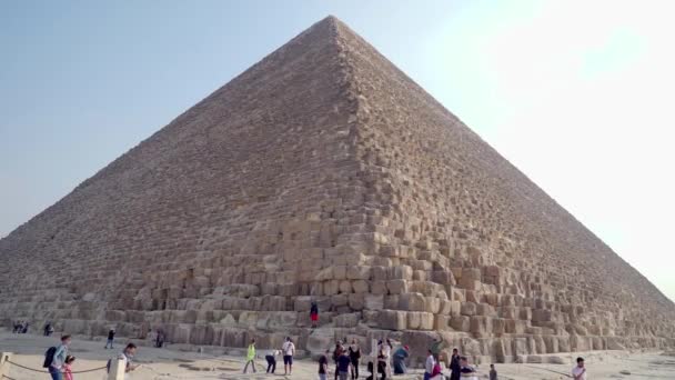 Giza Egyiptom 2022 December Panorámás Kilátás Gízai Nagy Piramisra Néhány — Stock videók