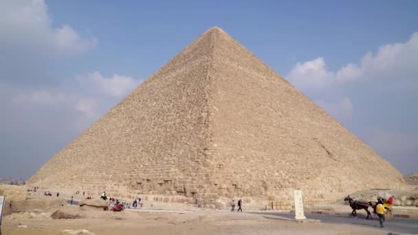 Giza Egypte December 2022 Panorama Van Grote Piramide Van Gizeh — Stockvideo
