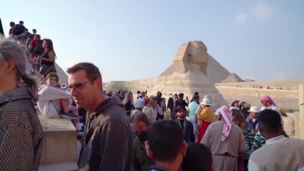 Giza Egypten December 2022 Giza Egypten December 2022 Många Turister — Stockvideo