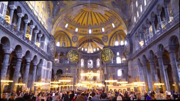 Istanbul Turquie Décembre 2022 Tilt Intérieur Basilique Sainte Sophie Vous Séquence Vidéo