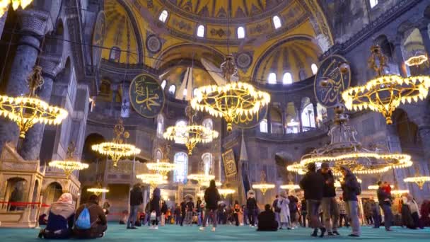 Istambul Turquia Dezembro 2022 Vista Completa Basílica Santa Sofia Centenas Filmagem De Stock