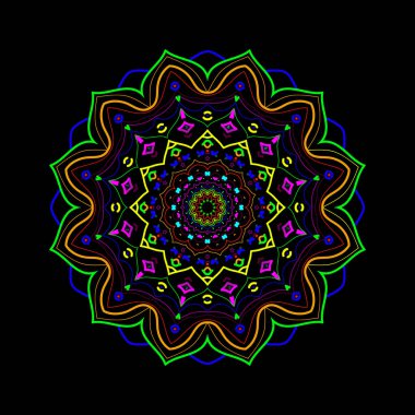 Flower Doodle Mandala Sanat Tasarımı.