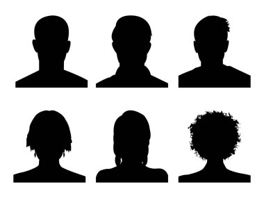 Collection of Head Silhouette.  clipart