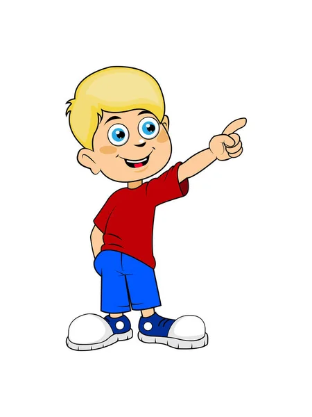 Immagine Boy Pointing Clipart — Vettoriale Stock