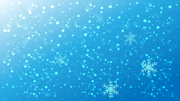 Hóesés Hópelyhekkel Kék Égbolt Téli Tapétával Téli Háttér Havazik Eső — Stock Vector