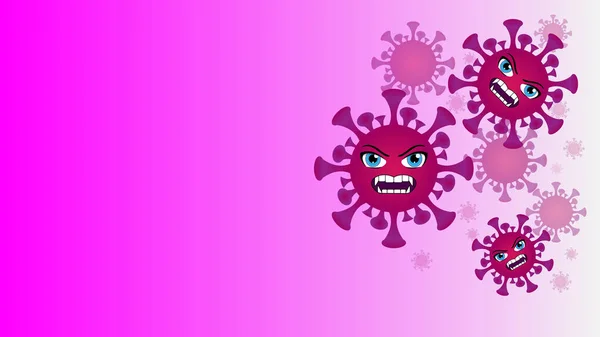 Covid Atau Corona Virus Pandemic Illustration Background Emosi Dan Emoticon - Stok Vektor