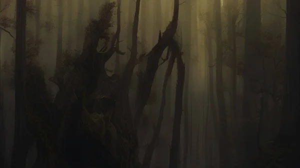 Ürkütücü Şekilli Eski Ağaç Gövdesi — Stok fotoğraf