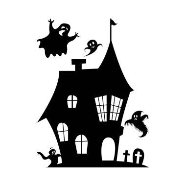 The Ghosts on the Haunted House Silhouette.