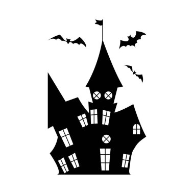 Haunted House Silhouette Clipart.