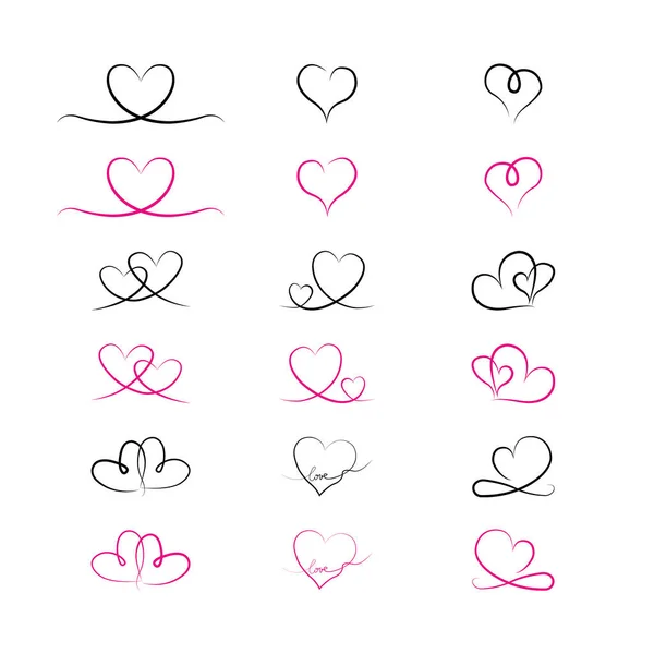 Line Art Love Heart Symbol — Διανυσματικό Αρχείο