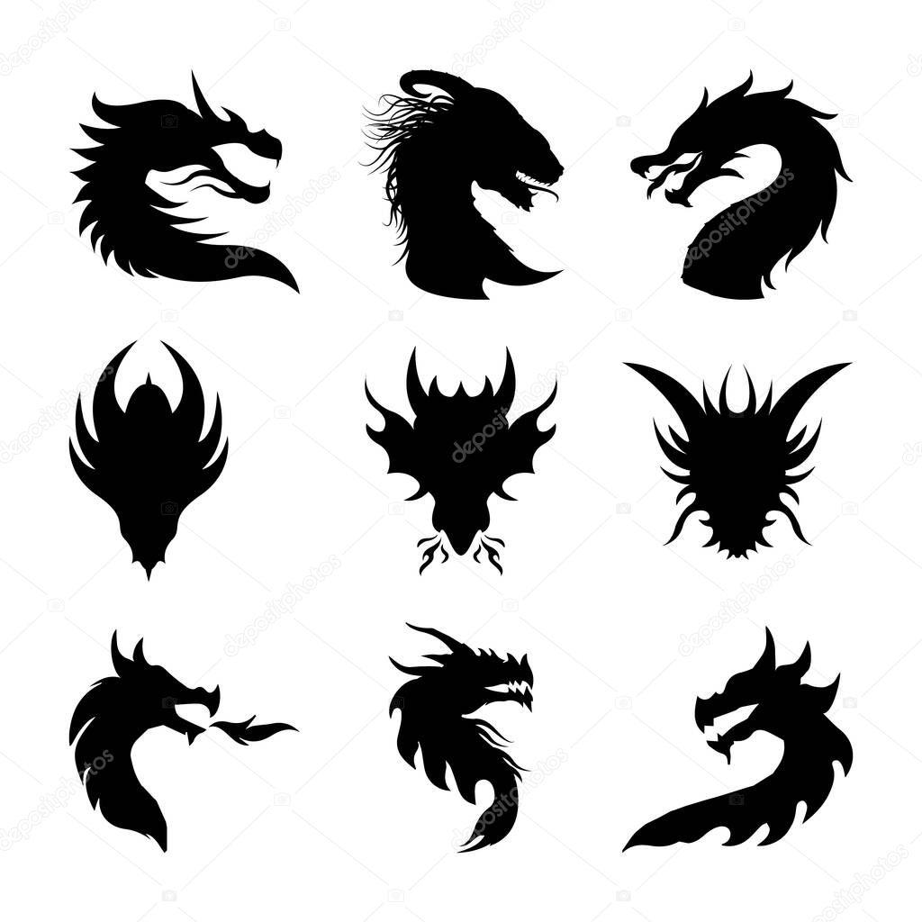 Dragon Head Silhouette Collection.