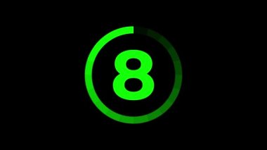 Geri sayım Zamanlayıcısı Siyah Arkaplan ile 10 Saniye.