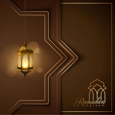 Ramazan kareem İslami arkaplan parlayan İslami lantern