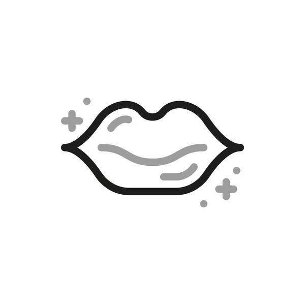 Lipgloss Symbol Die Frau Trägt Produkte Für Gesunde Haut Auf — Stockvektor