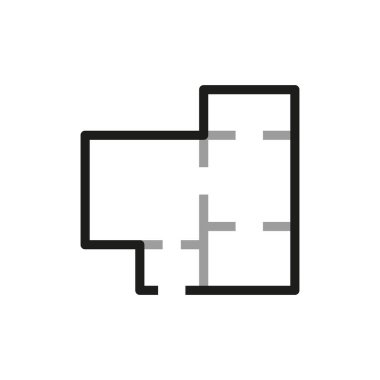 Gayrimenkulle ilgili basit vektör simgeleri. Daire düzeni simgesi.