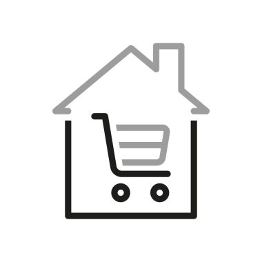 Gayrimenkulle ilgili basit vektör simgeleri. Ev satın alma simgesi.