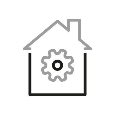 Gayrimenkulle ilgili basit vektör simgeleri. Simgeyi onar ve ayarla.