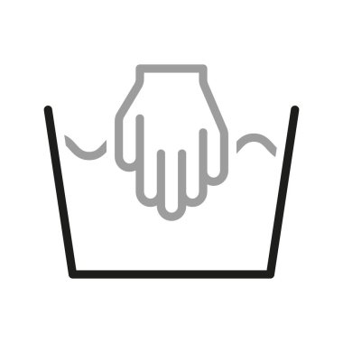 Çamaşır ikonu. Etiketler için bakım kıyafetleri, el yıkama..