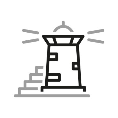 Deniz feneri, ikon. Deniz fenerleri, doğrusal simge. Düzenlenebilir inme hattı. Beyaz arkaplanda web tasarımı için deniz feneri vektör simgesinin ana hatları.