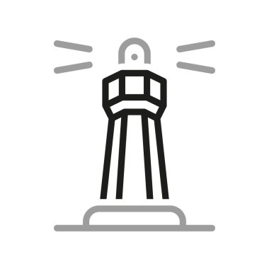 Deniz feneri, ikon. Deniz fenerleri, doğrusal simge. Düzenlenebilir inme hattı. Beyaz arkaplanda web tasarımı için deniz feneri vektör simgesinin ana hatları.