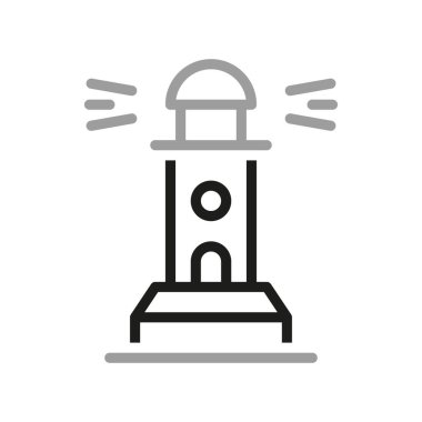 Deniz feneri, ikon. Deniz fenerleri, doğrusal simge. Düzenlenebilir inme hattı. Beyaz arkaplanda web tasarımı için deniz feneri vektör simgesinin ana hatları.