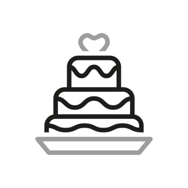 Tasarım çizgisi ikonu düğün, evlilik, pasta. Modern grafik tasarım kavramları, basit taslak elementler. Düzenlenebilir vuruş.