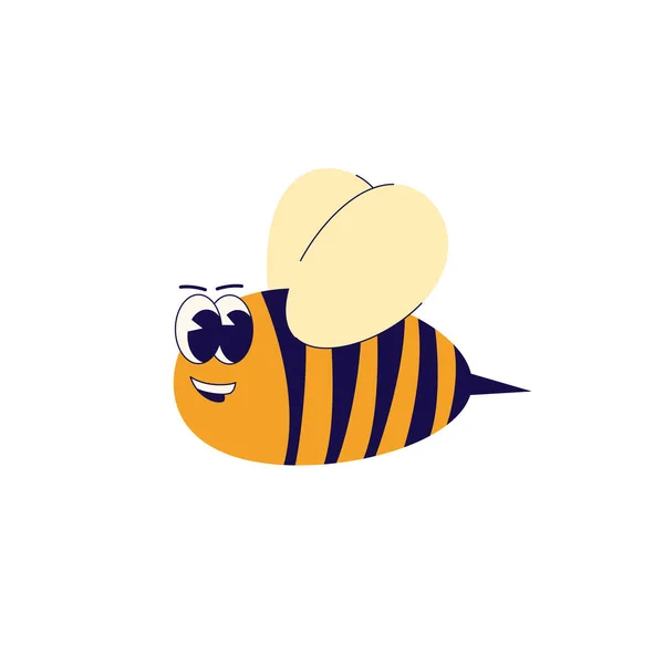 Méhecske Évekbeli Menő Retro Nyomat Illusztráció Póló Póló Matrica Poszter — Stock Vector