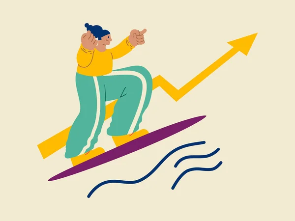 Üzleti Koncepció Illusztrációk Jelenetek Nőkkel Akik Üzleti Tevékenységekben Vesznek Részt — Stock Vector