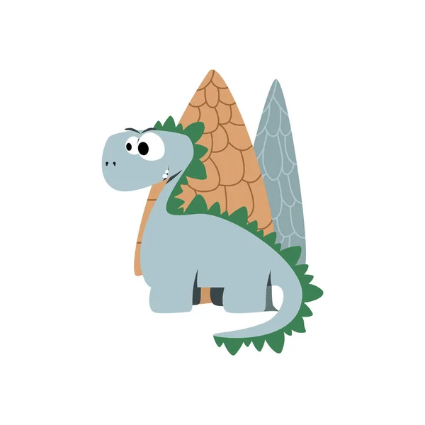 Imádnivaló Kézzel Rajzolt Dinoszaurusz Dinoszaurusz Karakterek — Stock Vector