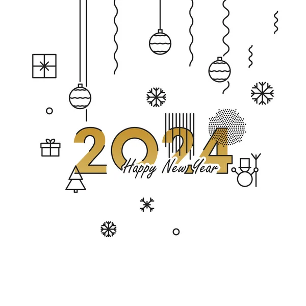 2024 Новим Роком Роком Дракона Шаблон Дизайну Святкування Типографічний Плакат — стоковий вектор