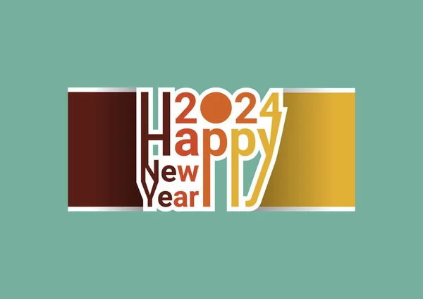 2024 Щасливий Новорічний Кольоровий Банер Паперовому Стилі Ваших Сезонних Свят — стоковий вектор