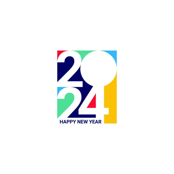 Frohes Neues Jahr 2024 Broschüre Banner Kalendercover Design Vorlage Mit — Stockvektor
