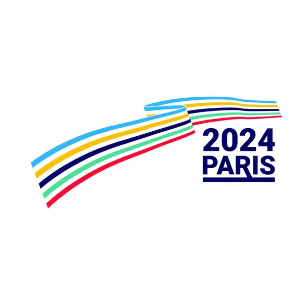 Олимпийские Игры 2024 Года Париже Логотип Олимпийских Играх Стоковый вектор