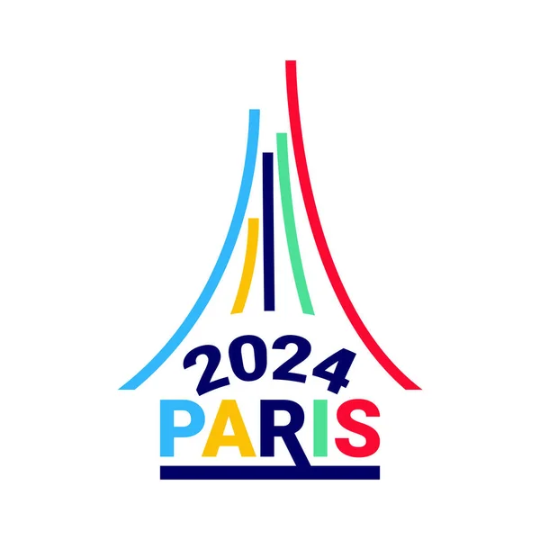 Олимпийские Игры 2024 Года Париже Логотип Олимпийских Играх Стоковая Иллюстрация